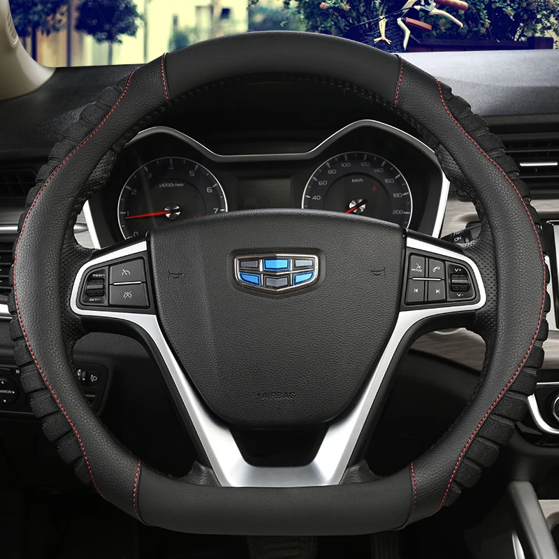DERMAY D форма чехол на руль кожа+ шелк льда для VW hyundai Ford Geely Renault Suzuki Benz Citroen