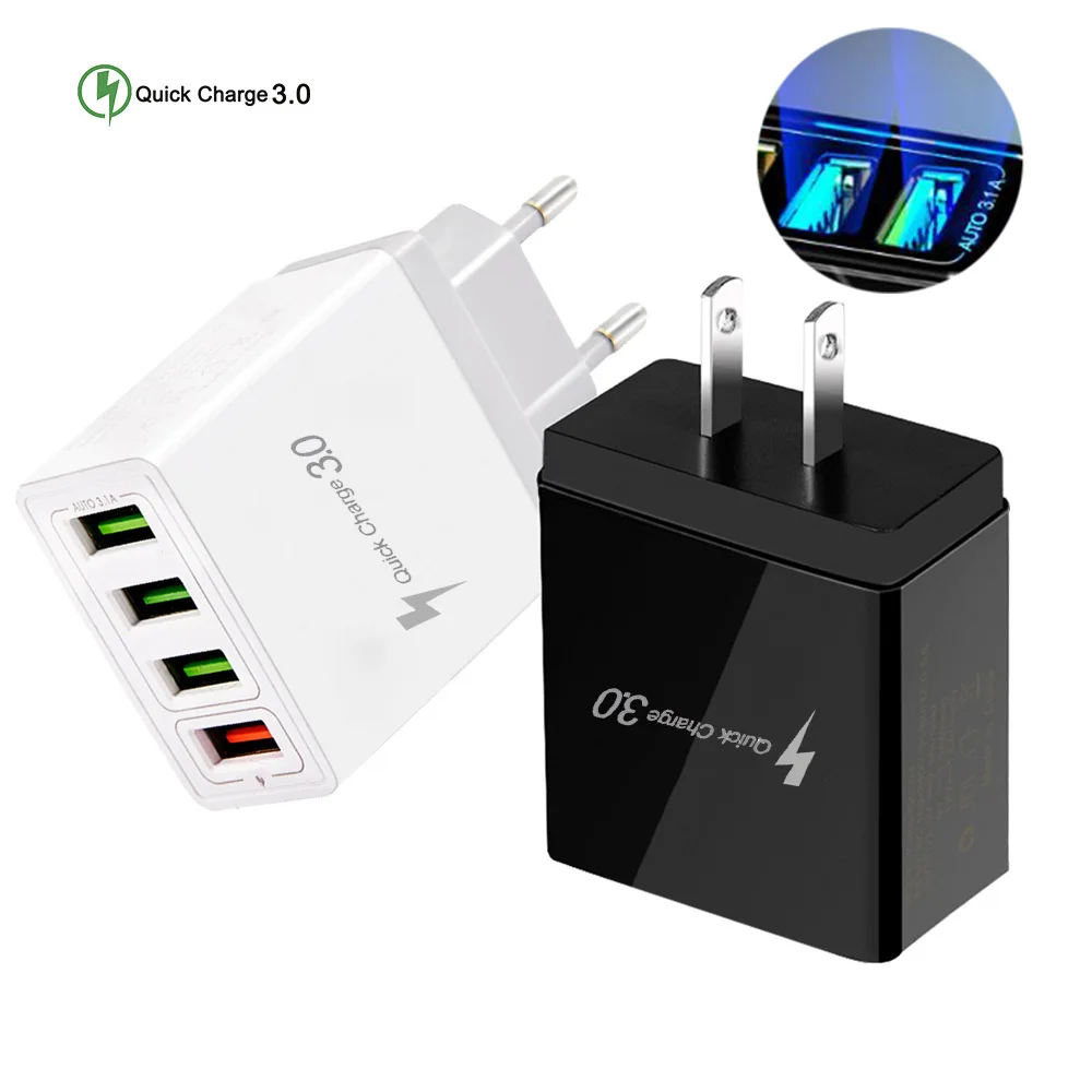 Быстрое зарядное устройство USB 3 0 QC быстрое с вилкой для США ЕС Великобритании