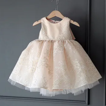 

Tick Tok New Children's Wedding Dress Flower Children's Dress Puffy Girl's Princess Dress Baby's First Year Birthday Dress