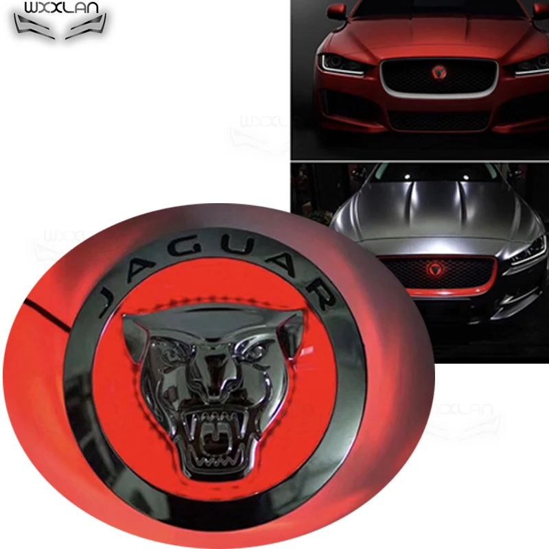 

Car Accessories Leopard Metal emblem emblem Front Badge with Red DRL for Jaguar XF XE X-Type F-PACE F-Type S-XJ XKR