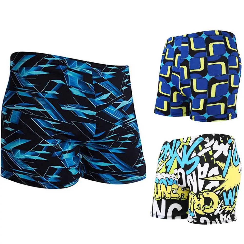 

Men Fashion Printed Quick Dry Large Size Swimming Trunks Soft Elastic Swim Beach Shorts Surfing Swimming Boxer Trunks Swimwear