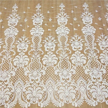 

Fashion Beads Sequin Gauze Embroidered LaceFabric for Cloth Wedding Dress Veil DIY Materials