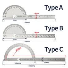 180 Degree Protractor Metal Angle Finder Goniometer Angle Ruler Stainless Steel Woodworking Tools Rotary Measuring Ruler 100/150