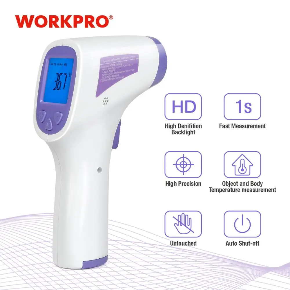 

WORKPRO Infrared Thermometer Non-Contact Infrared Temperature Handheld Digital LCD Forehead Thermometer for Baby Adult