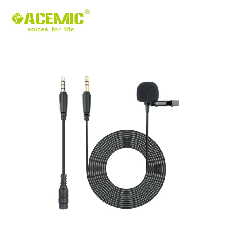ACEMIC M11 одноглавый петличный микрофон для видеокамеры цифрового зеркального фотоаппарата и мобильного телефона, включая кабель 6 м, высокое качество звука