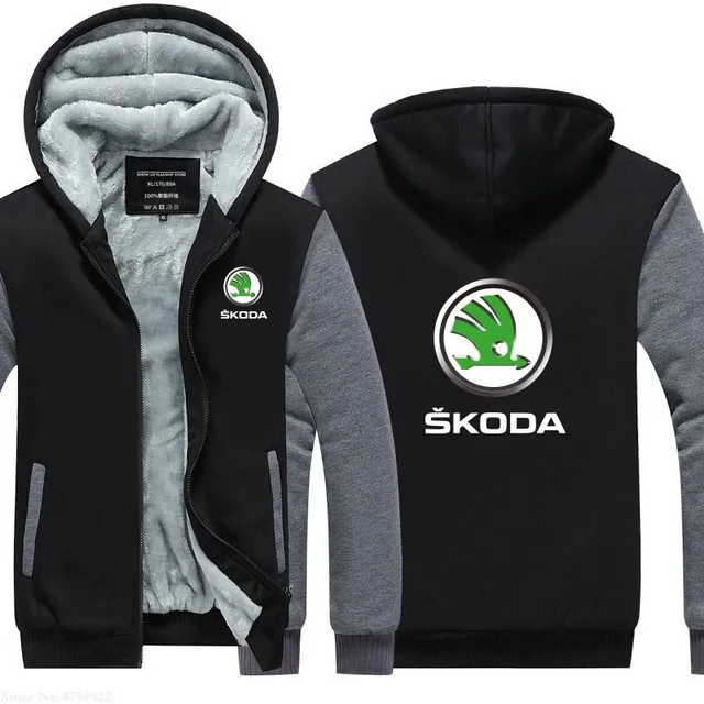 S-5XL плюс бархат утолщаются мужской для Skoda Толстовка Мужская Зимнее пальто размера плюс 5 цветов куртки