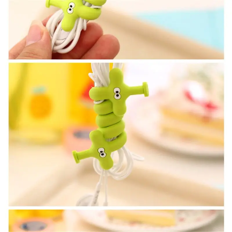 Long Cartoon Cable Organizer Bobbin Winder Wire Protector Cord Holder Cover For Earphone IPhone Samsung MP3 USB