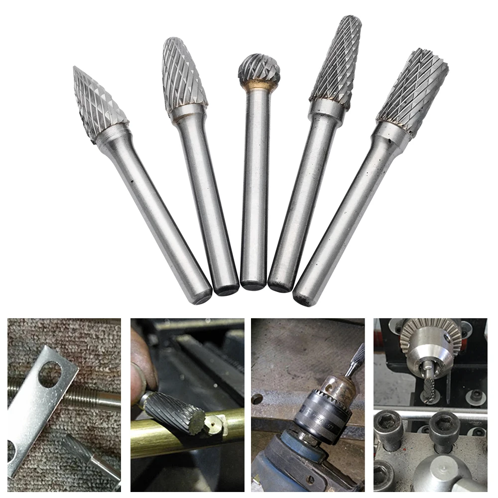 

Tungsten Carbide Grinding Head Rotary Point Burrs 6mm Shank Bits Rotary File Cutter Tools for Finishing Metal Mold