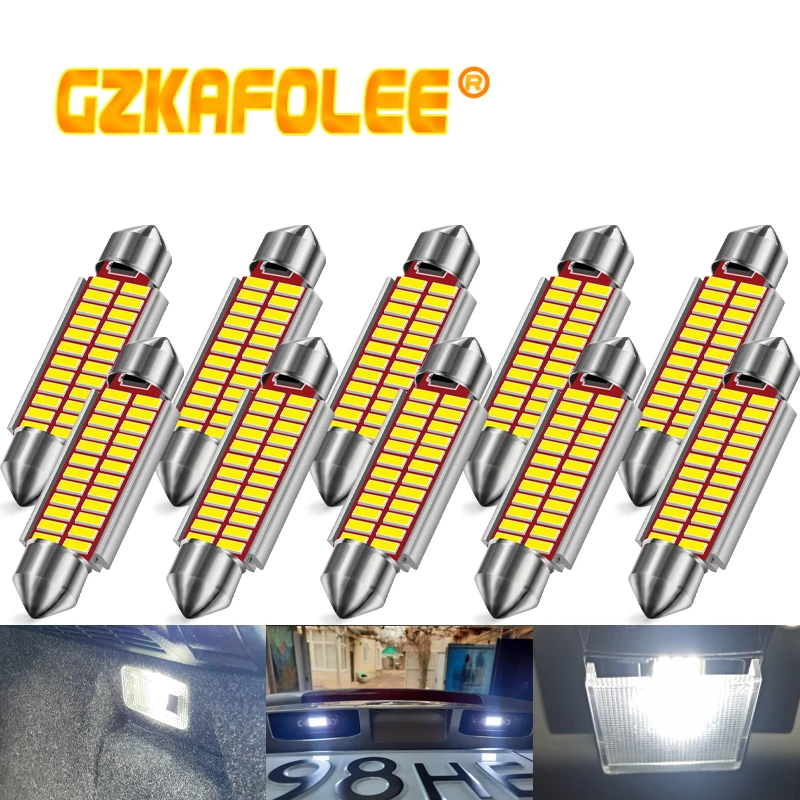 

10 шт., светодиодная лампа C5w C10W для чтения, 4014 светодиосветодиодный