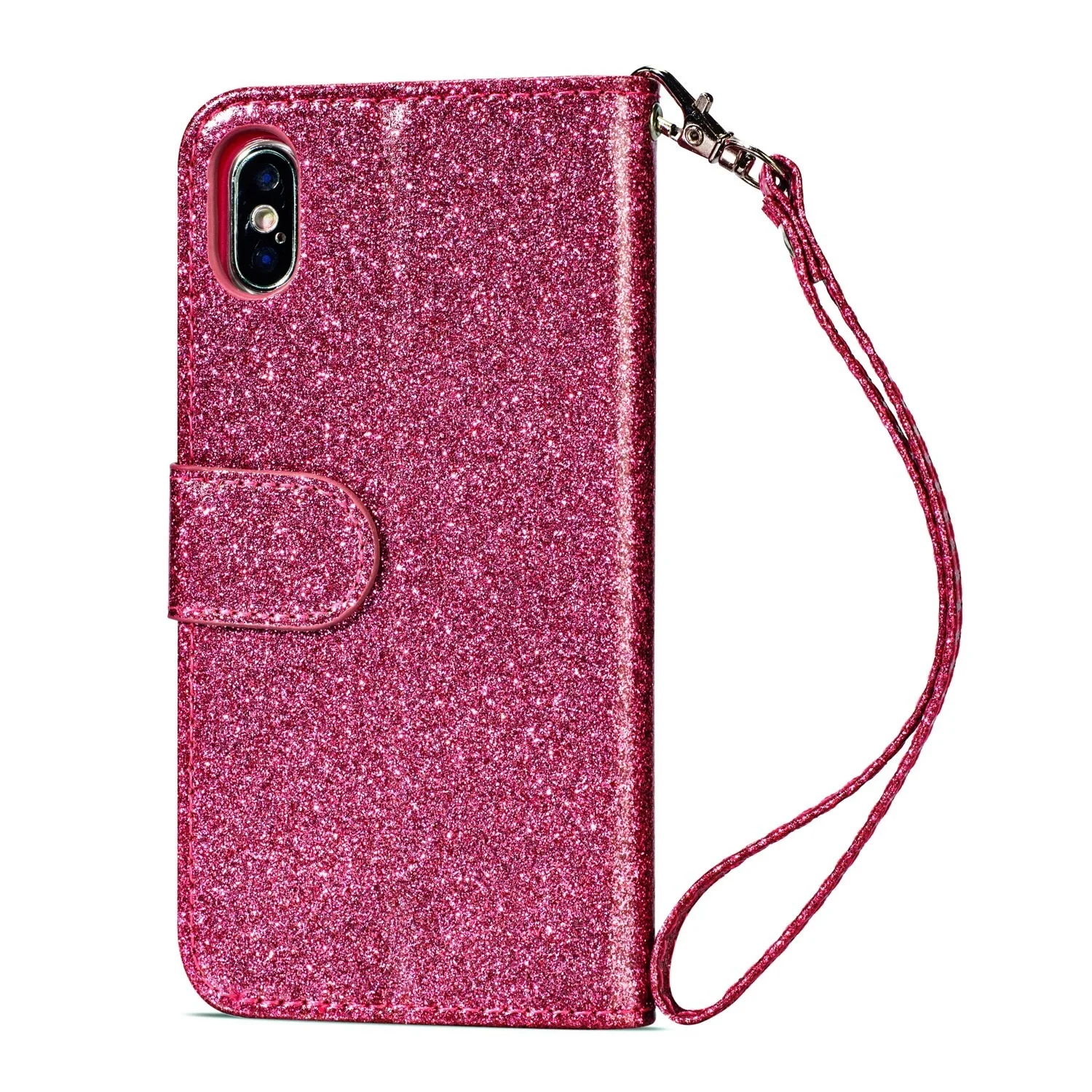  For iPhone 7 Case For iPhone 6 6s 7 8 Plus Flip Wallet Cases With Zip For iPhone XR XS Max Soft TPU PU Glitter Luxury Cover