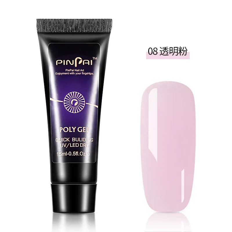 08clearpink 15 мл полигелевый крем для ногтей быстро расширяющийся клей для наращивания Камуфляжный Светодиодный УФ-лак для ногтей - Цвет: 08clearpink
