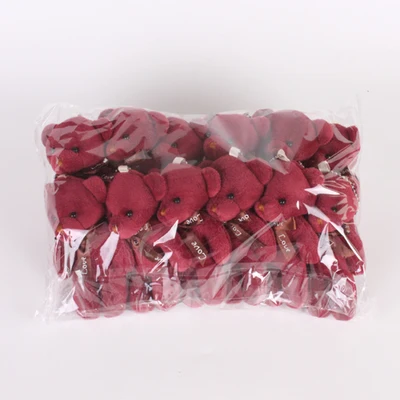 Red wine 【12 шт/упаковка плюшевый мишка плюшевая игрушка украшение букетов медведь свадьба метание медведь - Цвет: Red wine