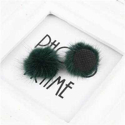10pcs Faux Fur Pom Pom Craft Supplies - 3cm Solid Color Decorations