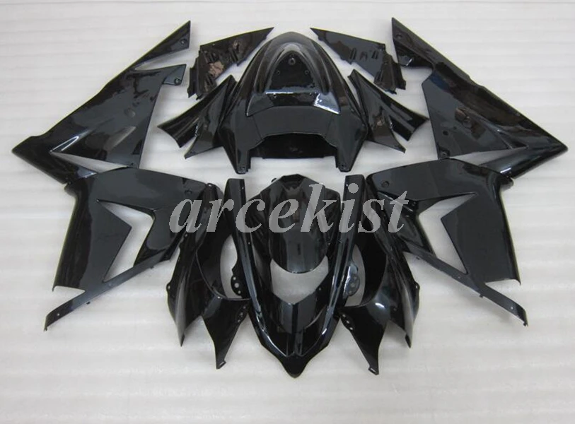4 подарки ABS мотоцикл обтекатели комплект подходит для Kawasaki Ninja ZX-10R ZX10R 2004 2005 04 05 Кузов Набор все черный глянцевый