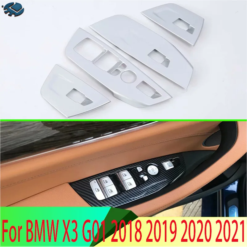 

Для BMW X3 G01 2018 2019 2020 2021 2022 автомобильные аксессуары ABS хромированный дверной оконный подлокотник Крышка переключатель панель отделка молдинг украшение
