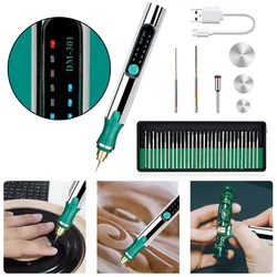 Stylo à graver électrique, Mini graveur sans fil Rechargeable, outil de gravure pour bricolage, bijoux, métal, verre, pierre, bois 