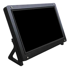 Soporte para pantalla LCD de 7 pulgadas, carcasa acrílica para Raspberry Pi 3, color negro