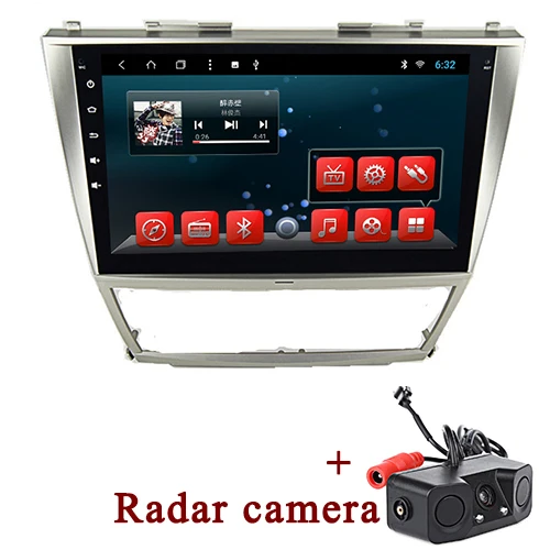 with Radar camera Яж 2 Din Авто Радио 10,1 дюймов головное устройство для Toyota Camry 2007 2008 2009 2010 2011 2012 gps навигации стерео 32 Гб HD дисплей - Цвет: with Radar camera