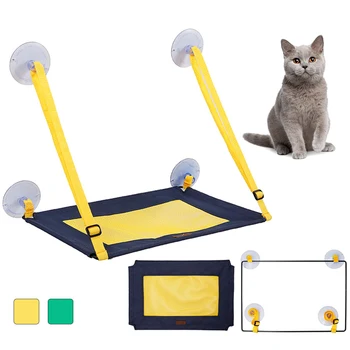 

Balcony Accessories Litter Box Strong Sucker Breathable Hanging Cat Hammock Mesh Bed Wall Home Removable Seat Window Mounted Pet