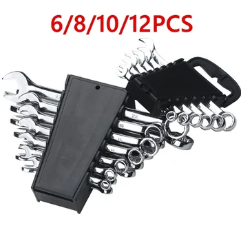 

6/8/10/12/14pcs CR-V Wrench Metric Combination Large Small Open End & Ring Socket Spanner Wrench
