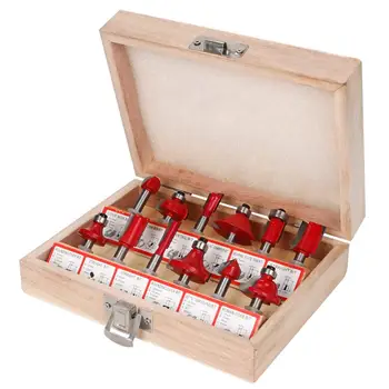 

12Pcs/set 1/4" 1/2" Shank Tungsten Carbide Router Bit Set Woodworking Tool Set Professional Milling Cutter Router Bit for Wood