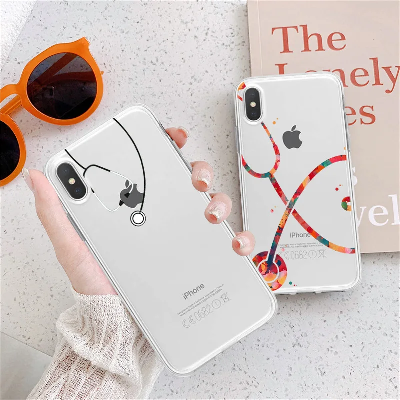 

Soft Silicone Luxury Phone Case For iPhone 8 7 Plus Cute Doctor Nurse Medicine Health Case For iPhone XR 6 6S Plus SE XS MAX