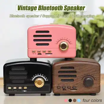 

Portable Wireless bluetooth Speaker USB Charge FM Radio TF Card Heavy Bass Speaker Vintage Mini Mobile Phone bluetooth Speakers