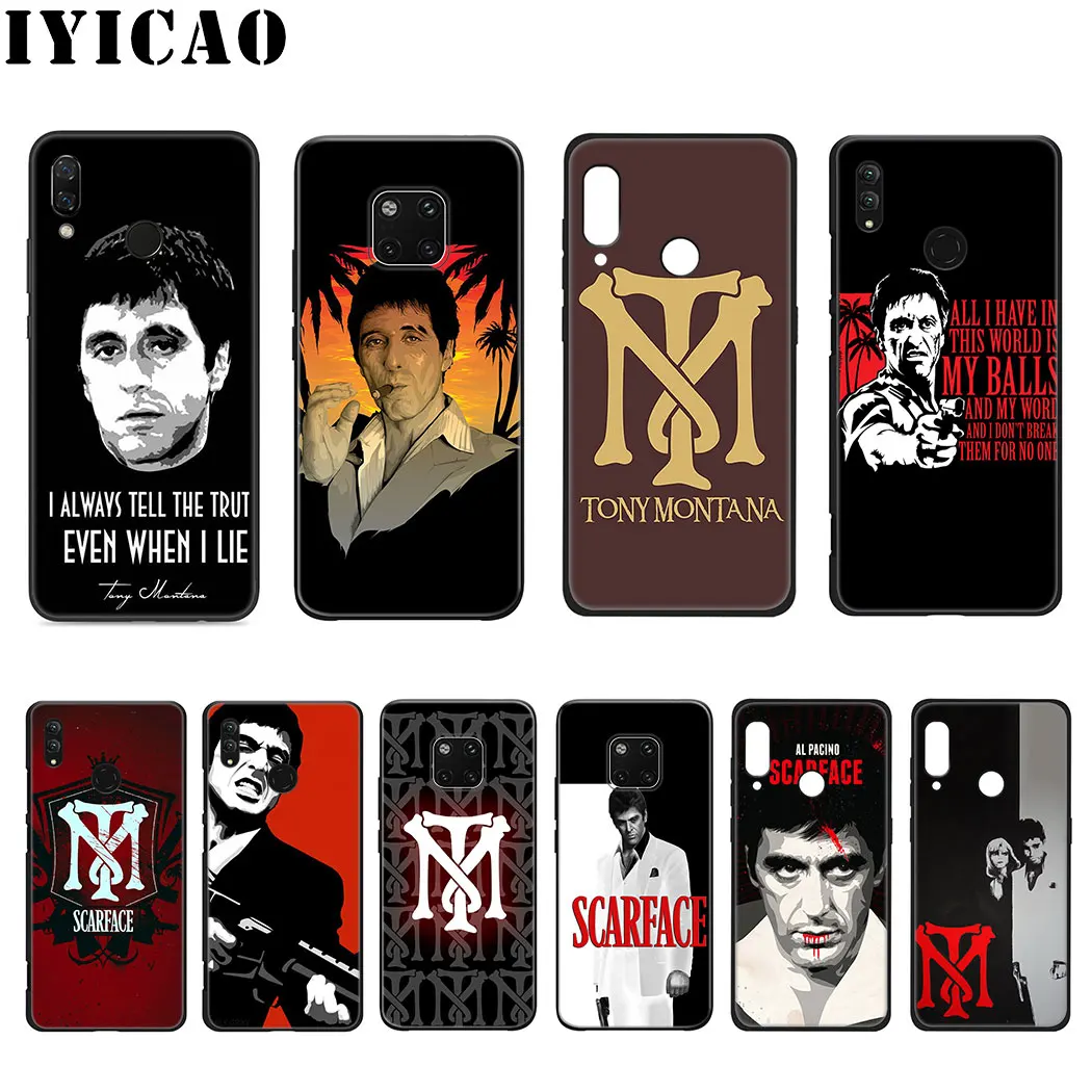 Мягкий силиконовый чехол Scarface Тони Монтана для huawei mate 30 Pro Lite Y9 Prime P9 P8 |