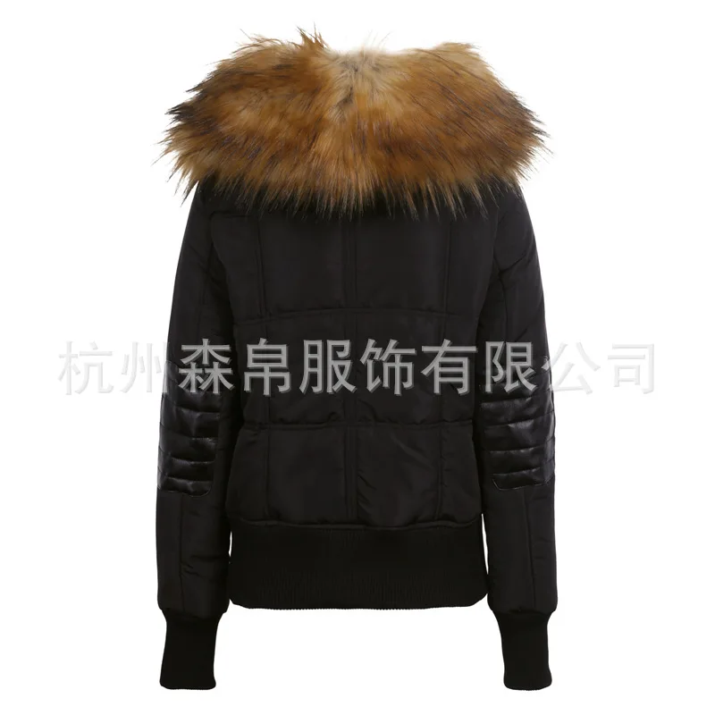 Европа и Америка, AliExpress, зима, стиль, модное, сексуальное, теплое, одноцветное, с меховым воротником, хлопковое пальто для женщин