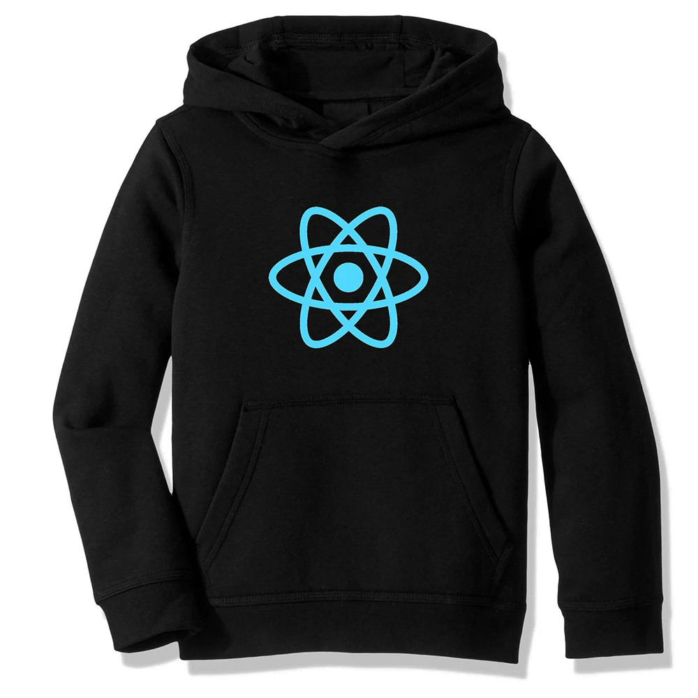 Флисовая толстовка с капюшоном, толстовки React Js Javascript программное обеспечение инженер Забавный разработчик программист кодер шутка повседневная одежда