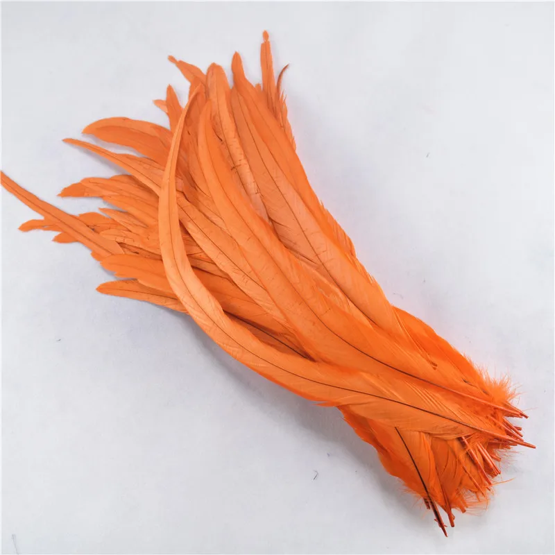 

50pcs Orange Rooster Feather 35-40CM Natural Rooster Coque Tail Feather for Crafts Pheasant Feather Decoration Plumas Carnaval