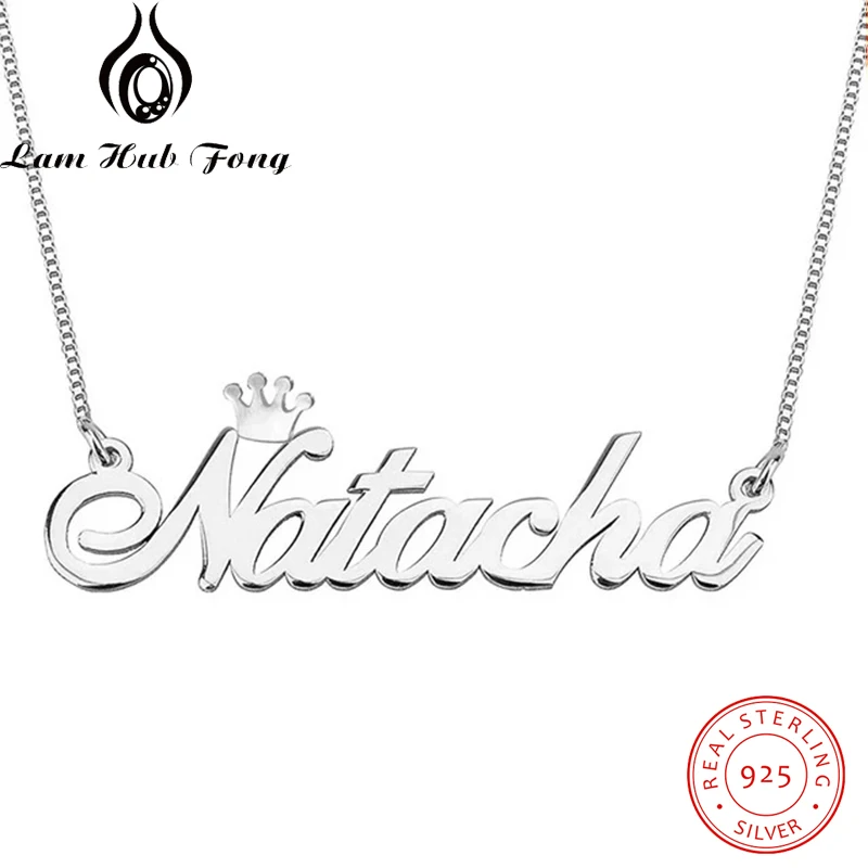 

Custom Name Necklace Personalized Nameplate Jewelry 925 Sterling Silver Choker Necklace Gold Charm Fine Jewelry (Lam Hub Fong)