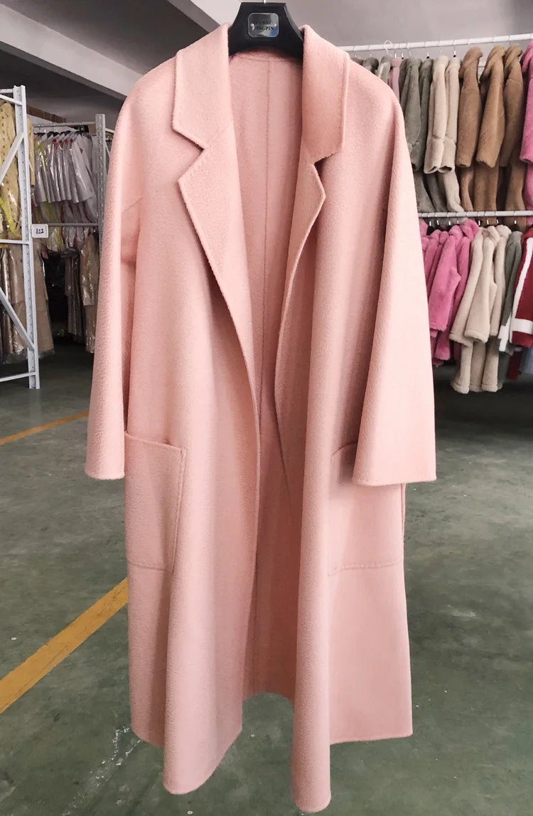 Зимнее популярное высококачественное шерстяное пальто в Корейском стиле из