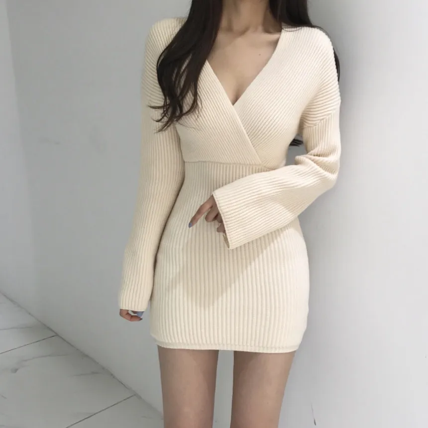 

Winter Women'S Dress 2021 Bodycon Sweater Women Dress Long Sleeve Knitted Dresses Maxi Vintage Oversize Dresses Knitting Fall