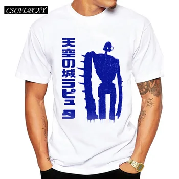 

Asian Size fashion the golem printed men t shirt Porco Rosso Castle in the sky male tee short sleeve funny cool tops