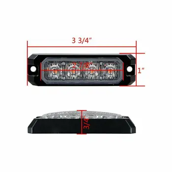 

4pcs 4*Strobe Lights 16-LED 4*Protective Pads Flashing Emergency 12V-24V