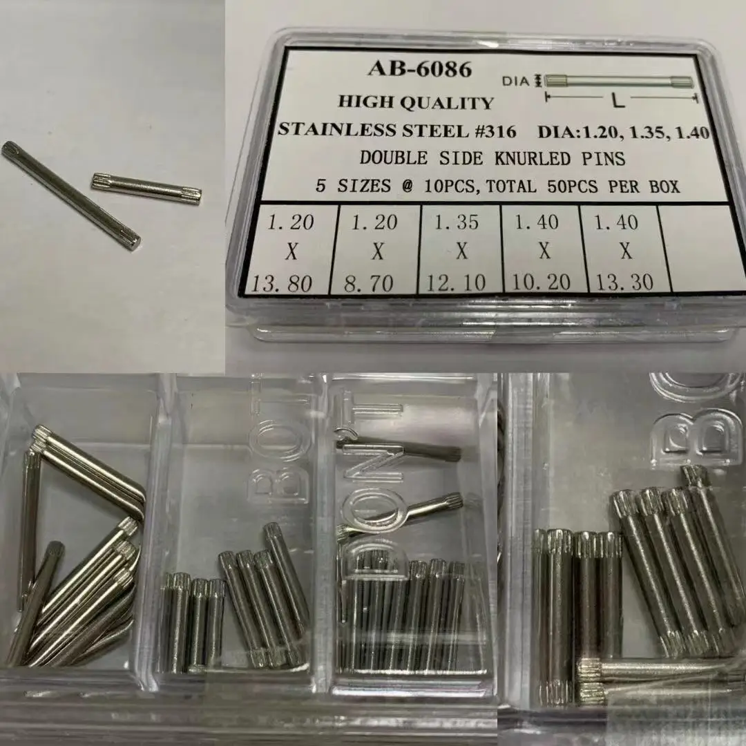 New! 316L Stainless Steel Pack Of 5 Double Ended Knurled Link Pins For Rx Watch Bracelets | Наручные часы