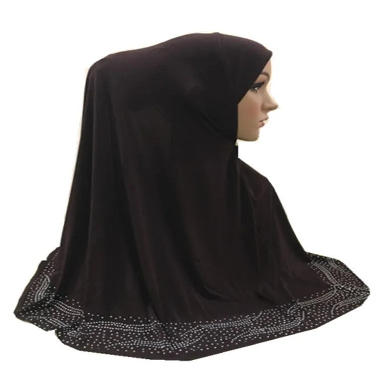 18 шт., можно выбрать цвета, модный мусульманский платок, красивый мусульманский цельный хиджаб с кристаллами, 70*70 см