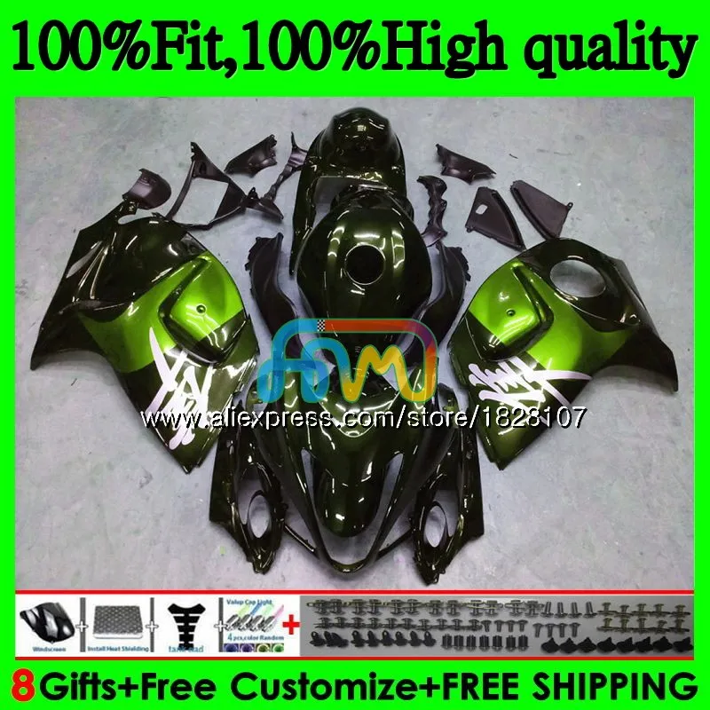 Инъекции для SUZUKI Hayabusa GSXR 1300 GSXR1300 08 13, 14, 15, 16 лет 57BS. 130 GSX-R1300 2008 2013 темно-зеленый обтекатель - Цвет: No. 1