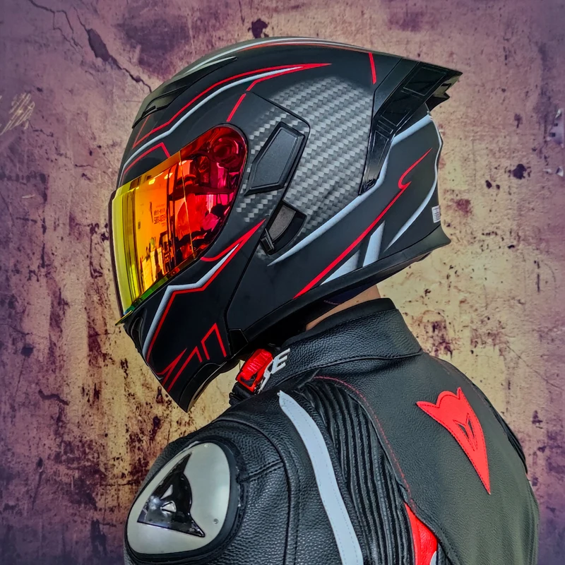 Modular Motorcycle Helmet Flip Full Face Racing Helmet Cascos Para Moto  Double Lens Can Be Equipped With Bluetooth Capacete Dot - Helmets -  AliExpress