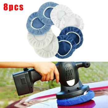 

8pcs Polisher Car Microfiber Bonnets Polishing Pads Buffer Brand New Good use