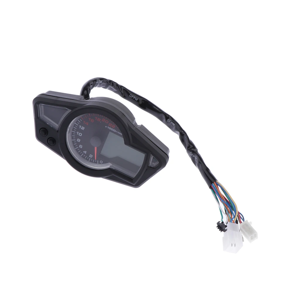 Universal Motorcycle 1000r/Min LCD Odometer Speedometer Tachometer Gauge Multi-function Universal Fits for Yamaha Honda