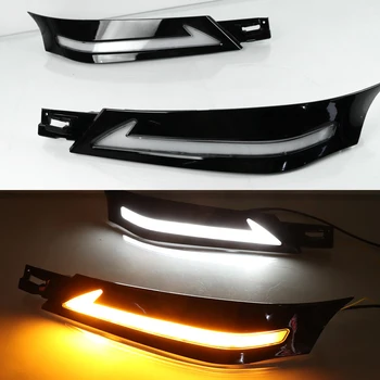 

2Pcs LED CAR DRL Daytime Running Lights fog lamp led daylight for Toyota Vellfire 30 2016 2017 2018 2019 with Turn signal