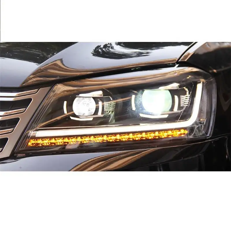 Drl Авто боковой указатель поворота светодиодные наружные дневные ходовые фары автомобильные фары в сборе 12 13 14 15 16 для Volkswagen Magotan
