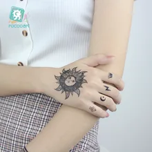 

Retro Flower Hand Back Tattoo Temporary Waterproof Men Women Body Art Sticker Disposable Exotic Flowers Flash Fake Tattoo