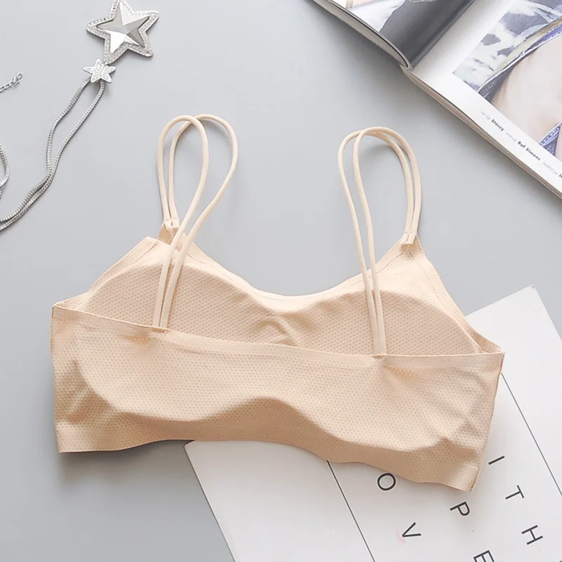 Gathered camisole women's top streetwear Seamless Sexy Tube Top ice silk anti-glare tube top wrap bra underwear women lingerie bra women blouse women tube tops lace camisole tops