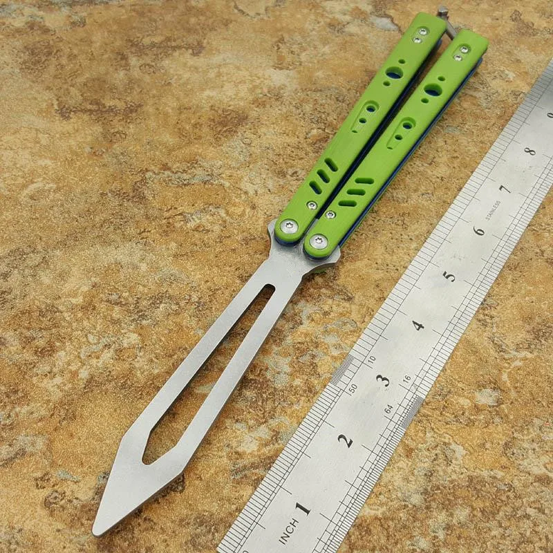 

BRS Replicant green blue G10 Butterfly Trainer Knife D2 Blade Free-swinging EDC Knife Outdoor Camping Folding Pocket Knife