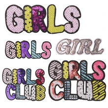 1 шт. Красочные Блестки для девочек значок железные нашивки для одежды DIY полосатая одежда Лоскутные наклейки для детей пользовательские значки