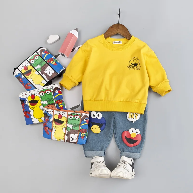 

Kids Clothing 2020 Autumn Fashion Korean Baby Boy Clothes Cotton Cartoon Toddler Boys Clothing Set Children Outfits for 1 2 3 Y
