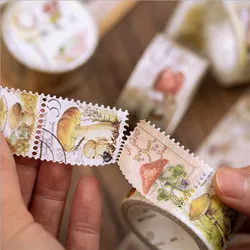 Timbre de collection Vintage 5m x 2.5cm 1 pièce, bande adhésive décorative plante champignon, étiquette autocollante pour Scrapbooking, DIY bricolage 